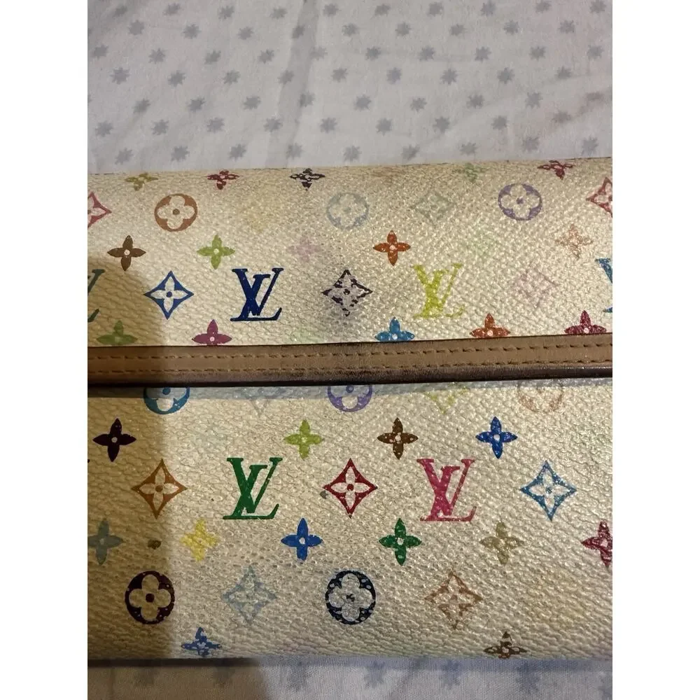 Vuitton Murakami Monogram Multicolore International Wallet in white
